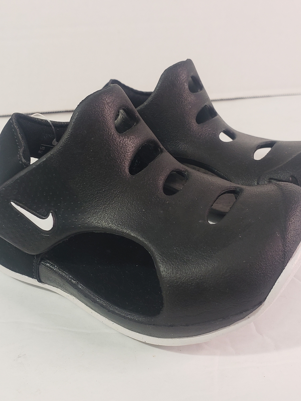 Nike Black and White Slip-On Foam Sandals, Sz: 6C Summer Shoes